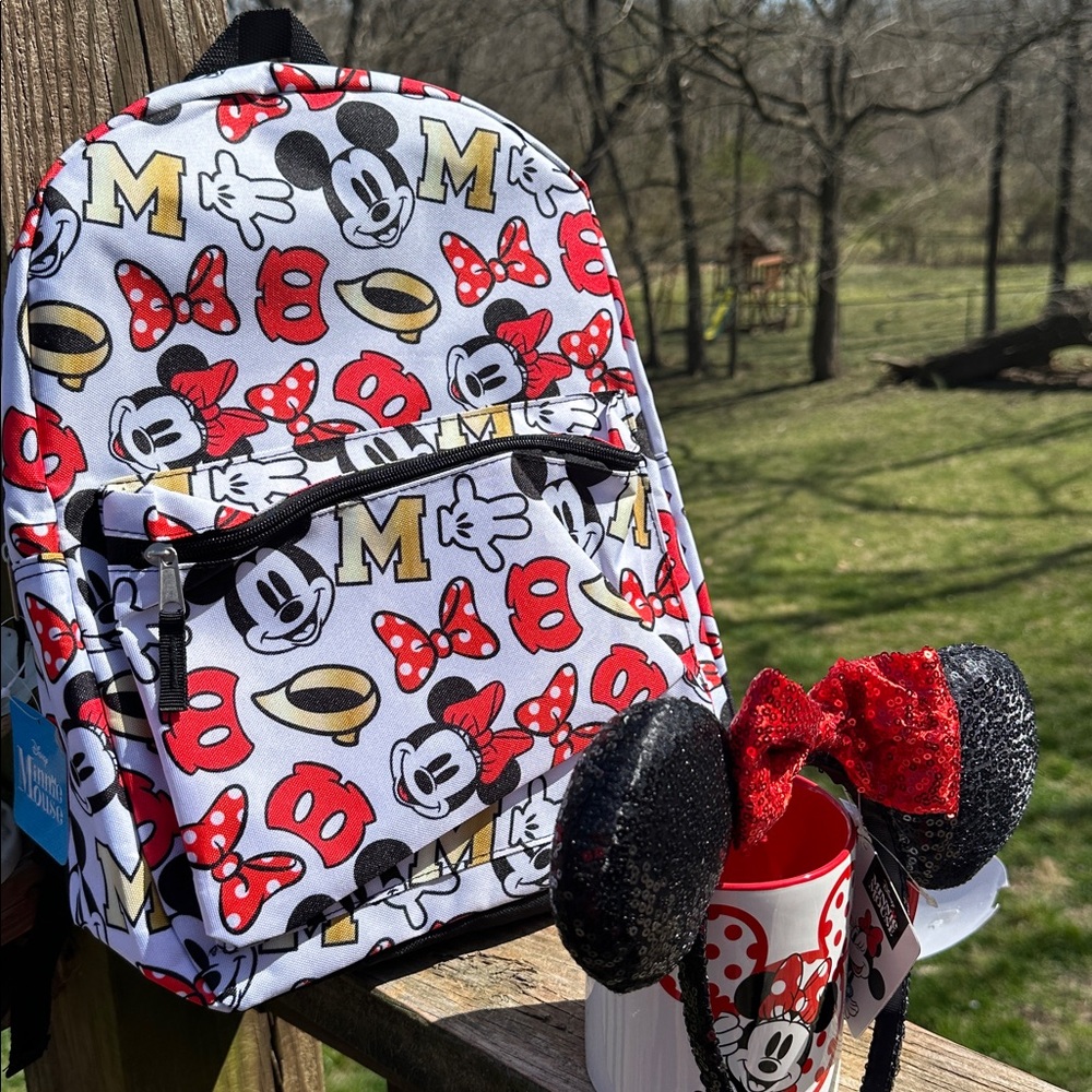 Mickey Mouse Backpack Mug and Ears Bundle NWT - Picture 3 of 3